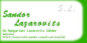 sandor lazarovits business card