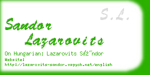 sandor lazarovits business card